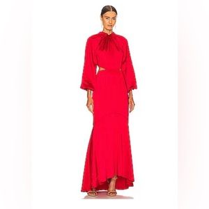 Ackins Maxi Dress ELLIATT 
XS red long sleeve maxi dress with bows